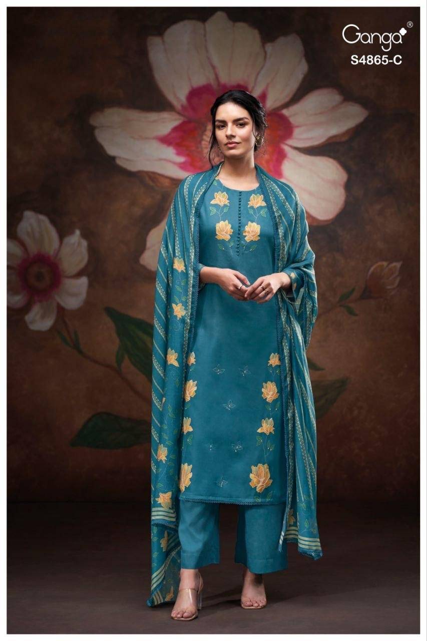 PRATIKA 4865 By GANGA Fashion 4865 A TO 4865 D Beautiful Festive Suits Stylish Colorful Fancy Casual Wear & Ethnic Wear PREMIUM COTTON Dresses At Wholesale Price